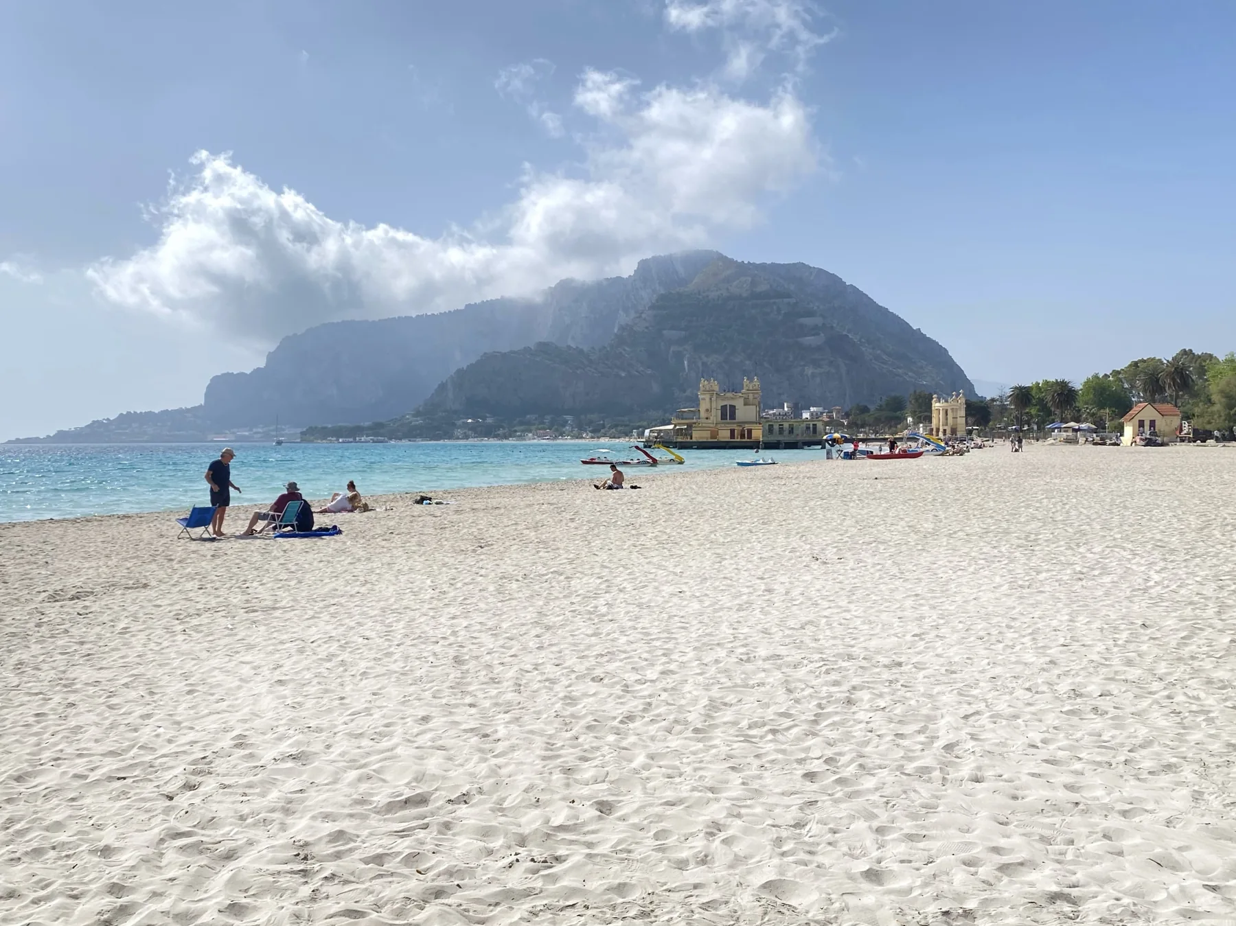 Mondello beach in spring, near Palermo